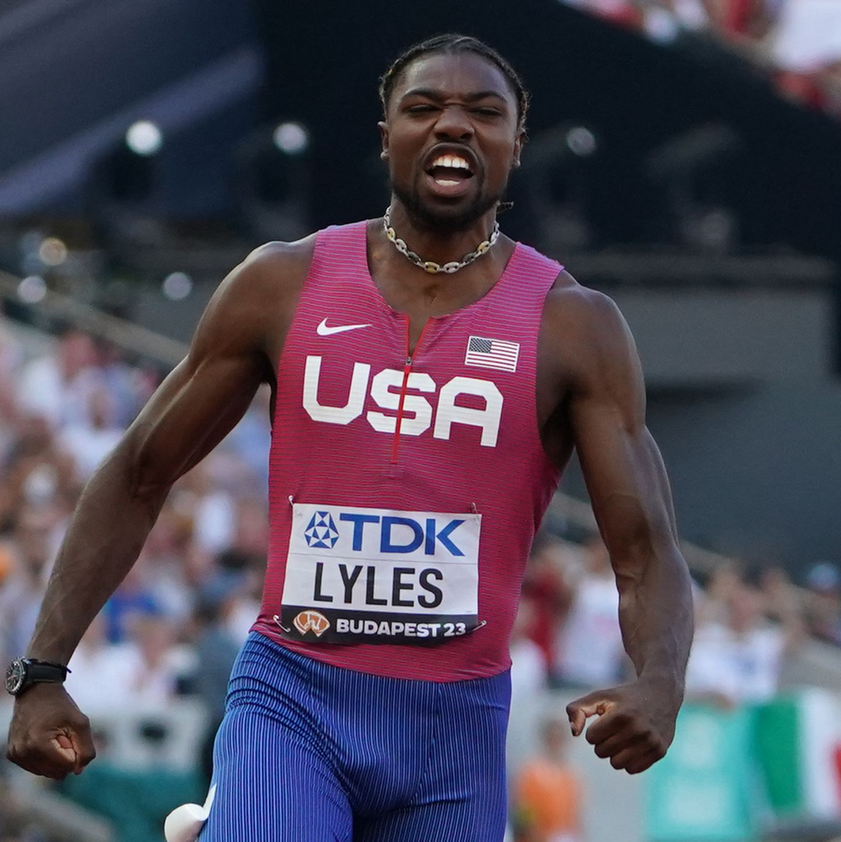 Noah Lyles gewann das 100-Meter-Finale in 9,83 Sekunden. - Foto: Marcus Brandt/dpa