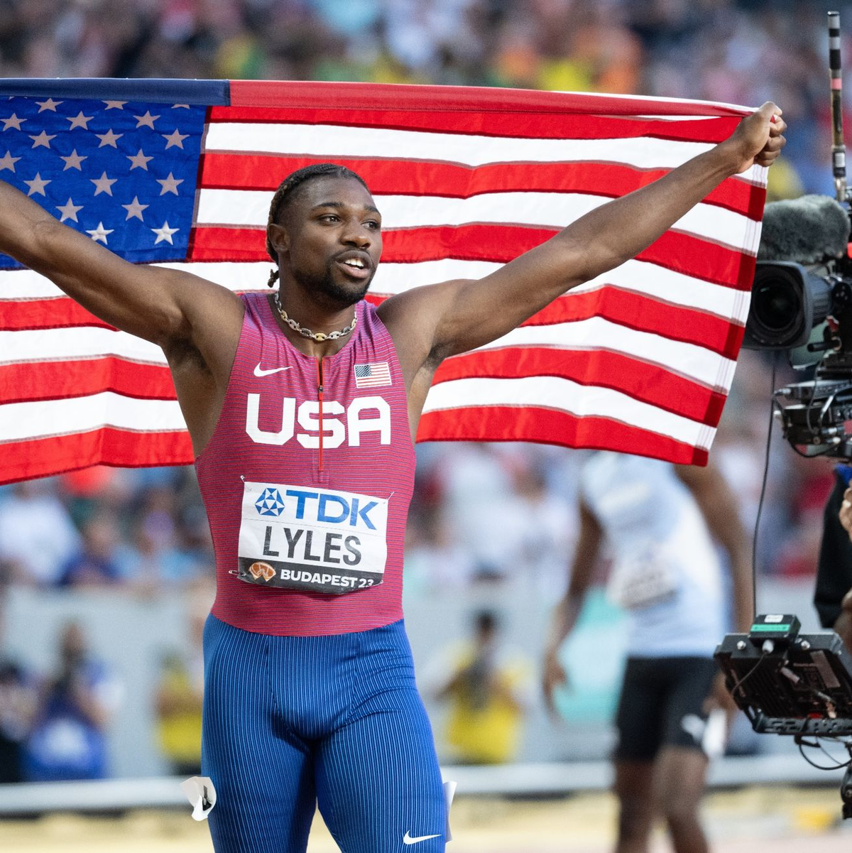 Noah Lyles ist in Budapest zum WM-Titel über die 100 Meter gesprintet. - Foto: Sven Hoppe/dpa
