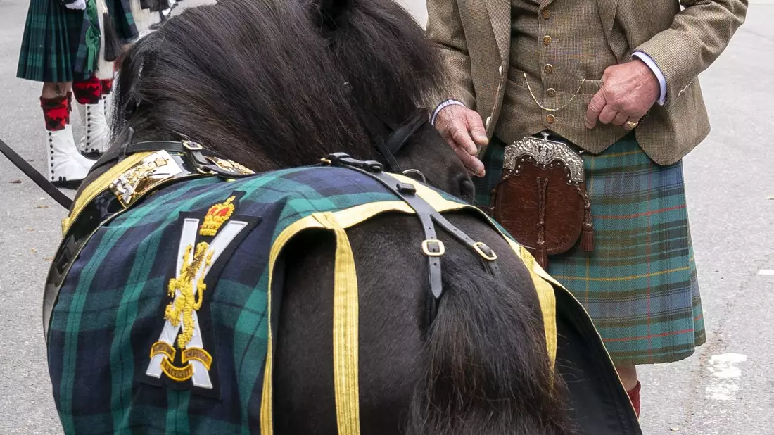 König Charles geht auf Tuchfühlung mit dem Shetlandpony in Balmoral. - Bild: Jane Barlow/PA Wire/dpa