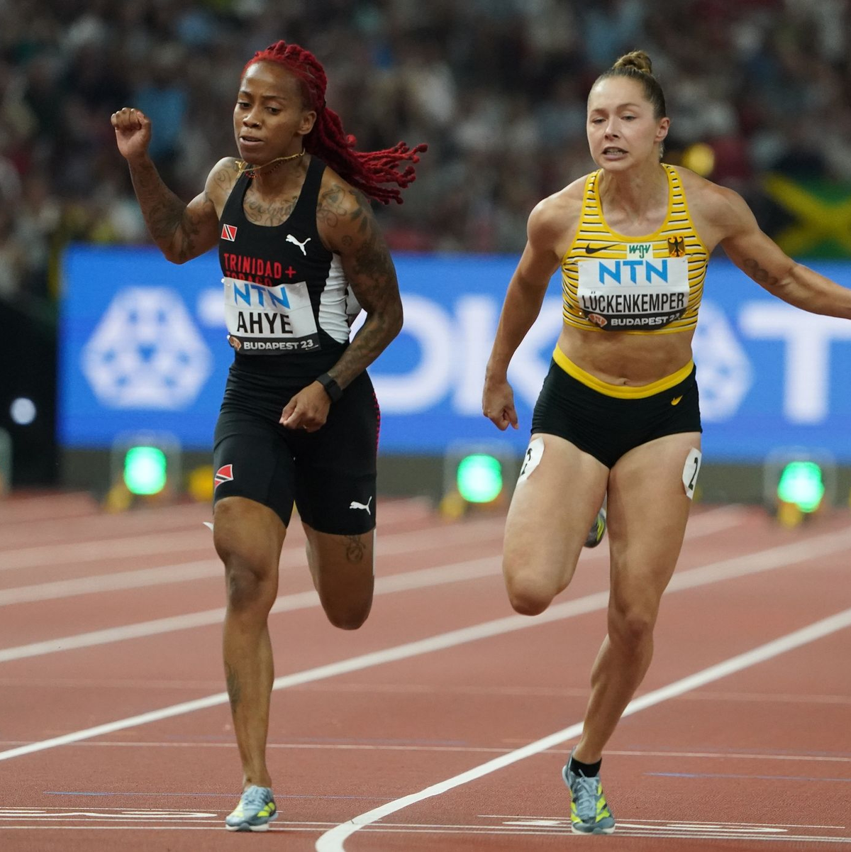 Gina Lückenkempers (r) Lauf reichte nicht für das 100-Meter-Finale. - Foto: Marcus Brandt/dpa