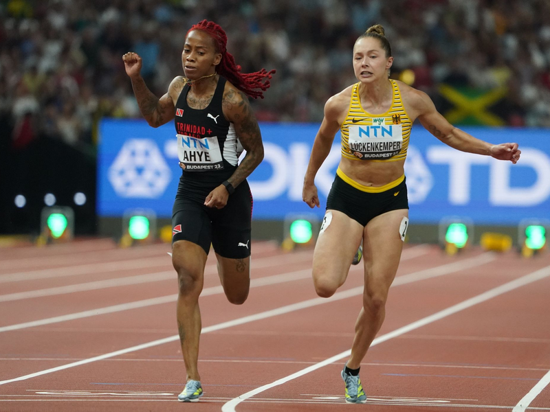 Gina Lückenkempers (r) Lauf reichte nicht für das 100-Meter-Finale. - Foto: Marcus Brandt/dpa