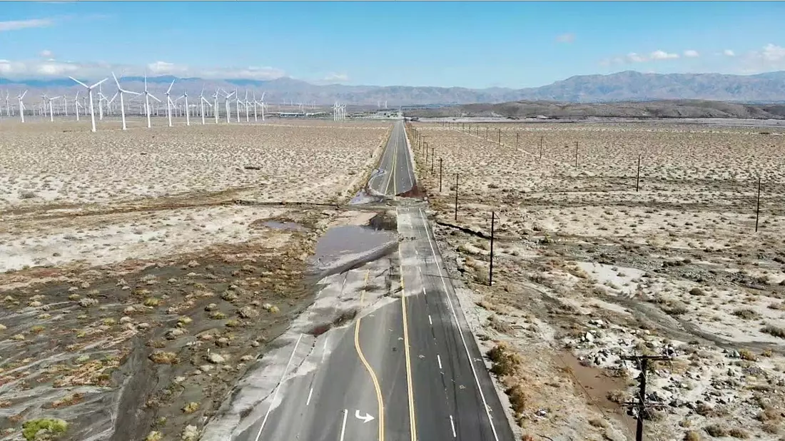 Sturmschäden am Indian Canyon in Kalifornien, nachdem der Tropensturm «Hilary» in dem Gebiet Überschwemmungen verursacht hat. - Bild: City Of Palm Springs/ZUMA Press Wire/dpa