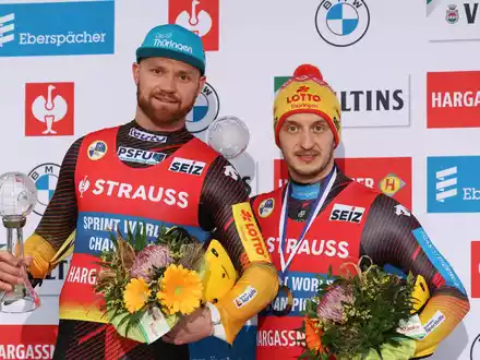 Die Rodler Toni Eggert und Sascha Benecken gewannen zusammen elf WM-Titel, olympisches Silber in Peking (2022) und Bronze in Pyeongchang (2018). - Foto: Friso Gentsch/dpa