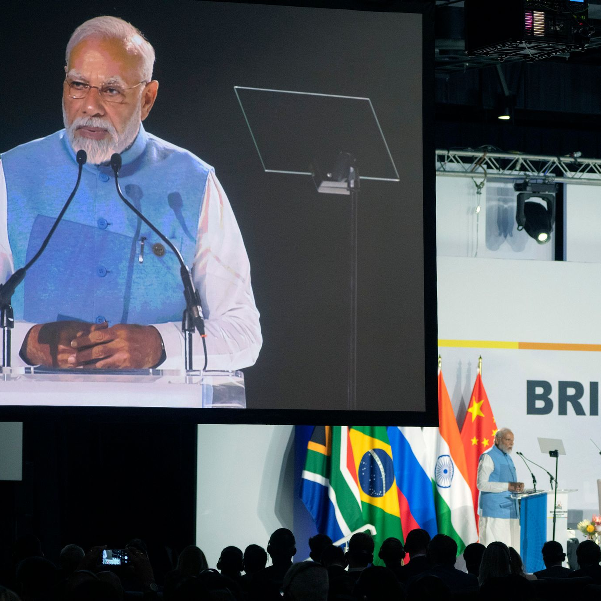 Indiens Premierminister Narendra Modi während des Gipfels der Staats- und Regierungschefs der Brics-Gruppe wichtiger Schwellenländer. - Foto: Jerome Delay/AP/dpa