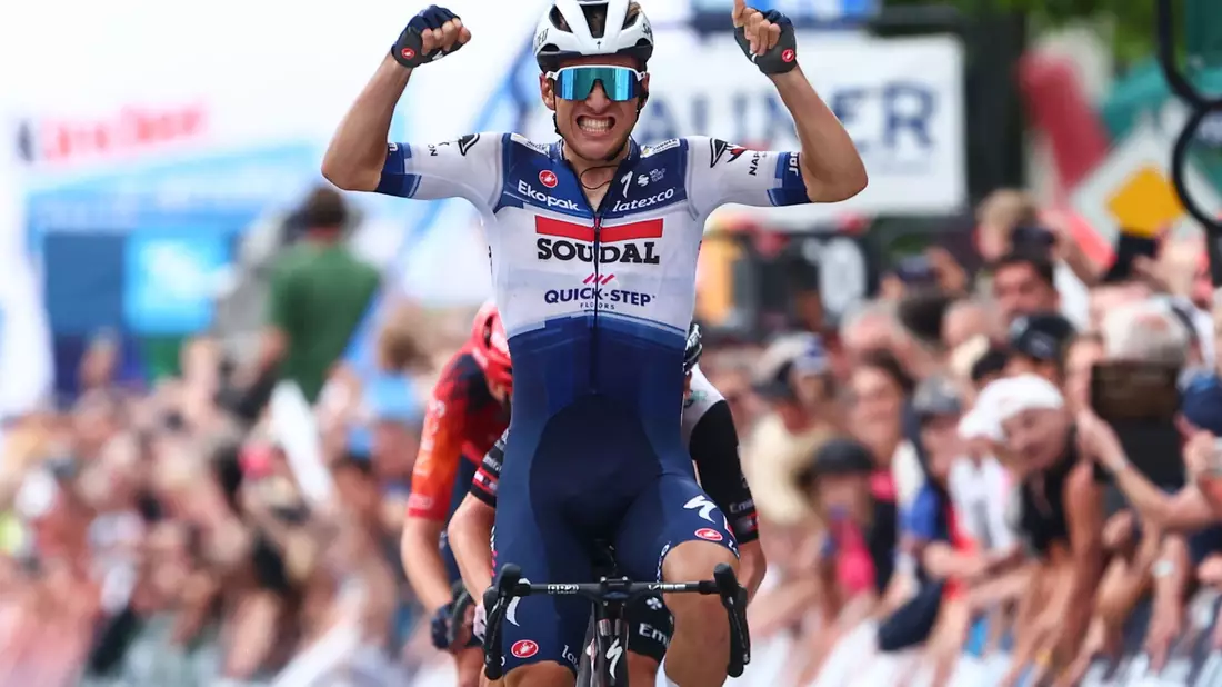 Hat die erste Etappe der Deutschland Tour gewonnen: Radprofi Ilan van Wilder. - Bild: Rene Weiss/Eibner-Pressefoto/dpa