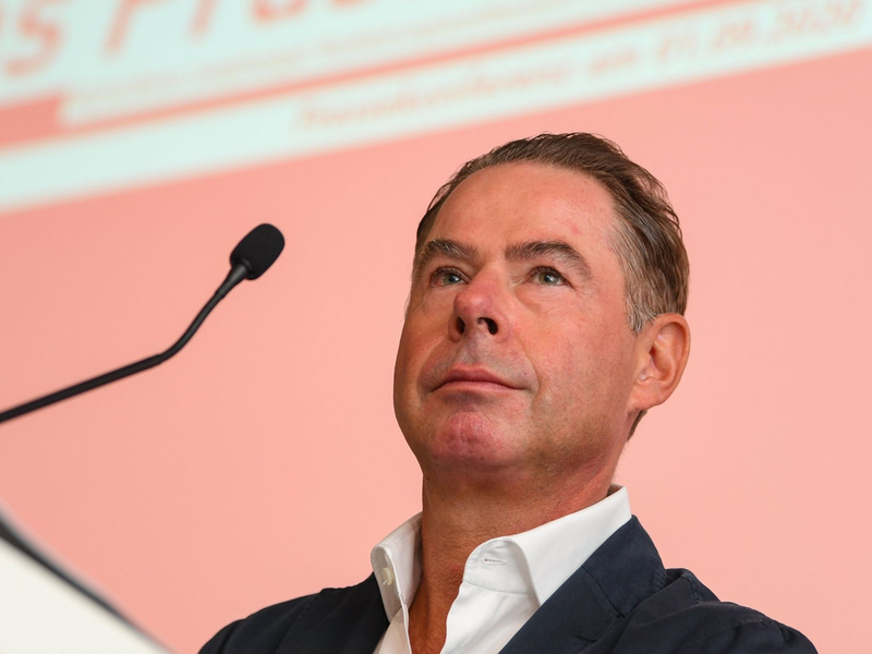 Mathias Düsterdick, Vorstandsvorsitzender der Gerchgroup AG Düsseldorf. Der auf Büroimmobilien und Quartiersentwicklung spezialisierte Projektentwickler Gerch hat für vier Gesellschaften Insolvenz angemeldet. - Foto: Arne Dedert/dpa