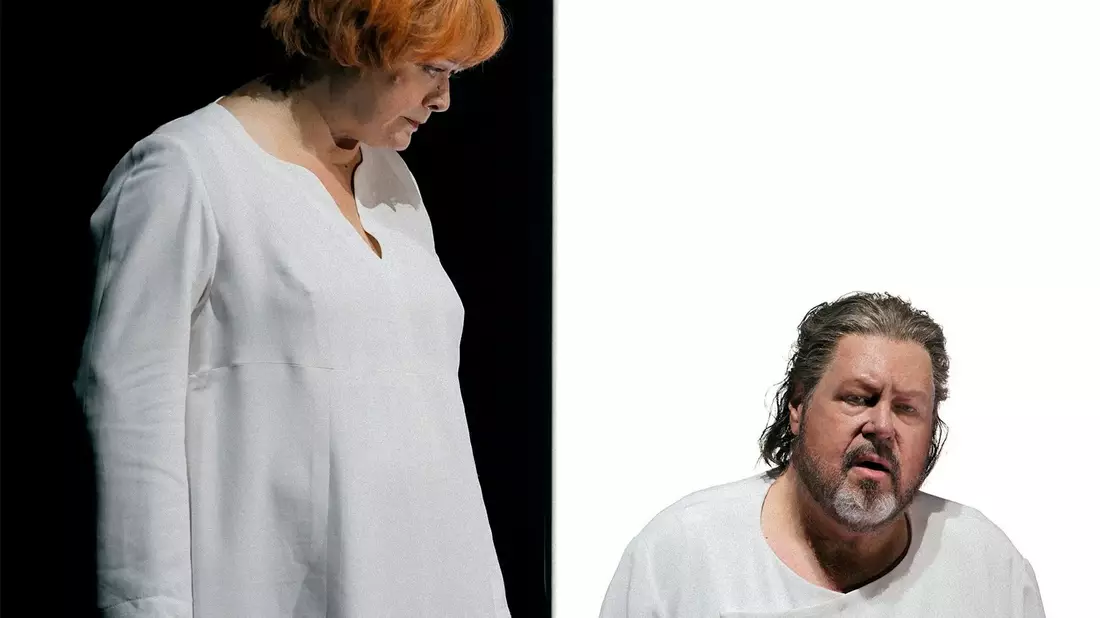 Stephen Gould als Tristan und Catherine Foster als Isolde bei Proben in Bayreuth. - Bild: Enrico Nawrath/Festspiele Bayreuth/dpa