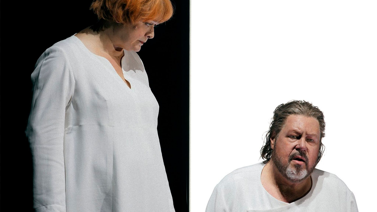 Stephen Gould als Tristan und Catherine Foster als Isolde bei Proben in Bayreuth. - Foto: Enrico Nawrath/Festspiele Bayreuth/dpa