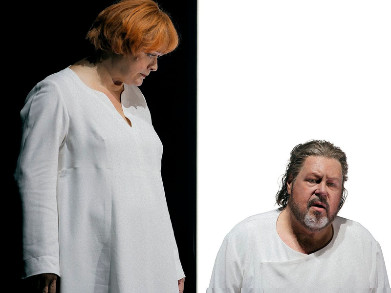 Stephen Gould als Tristan und Catherine Foster als Isolde bei Proben in Bayreuth. - Foto: Enrico Nawrath/Festspiele Bayreuth/dpa
