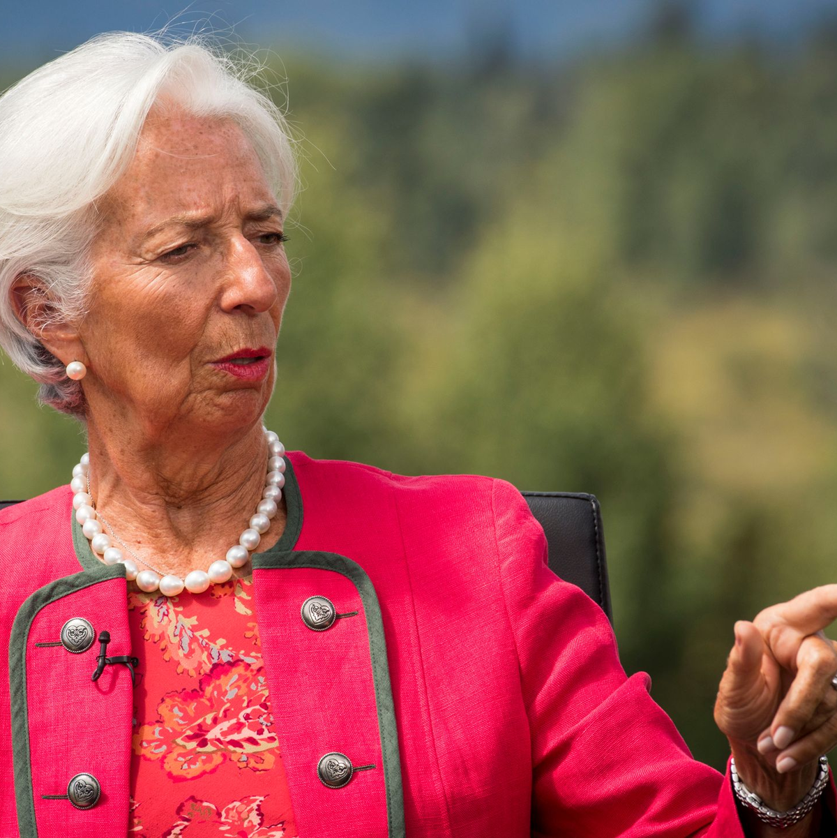 EZB-Präsidentin Christine Lagarde während des Jackson Hole Wirtschaftssymposiums im US-Bundesstaat Wyoming. - Foto: Amber Baesler/AP/dpa