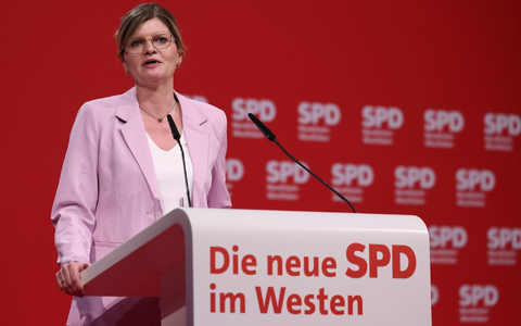 Die Duisburger Landtagsabgeordnete Sarah Philipp wurde mit großer Mehrheit als neue Vorsitzende gewählt. - Foto: David Young/dpa