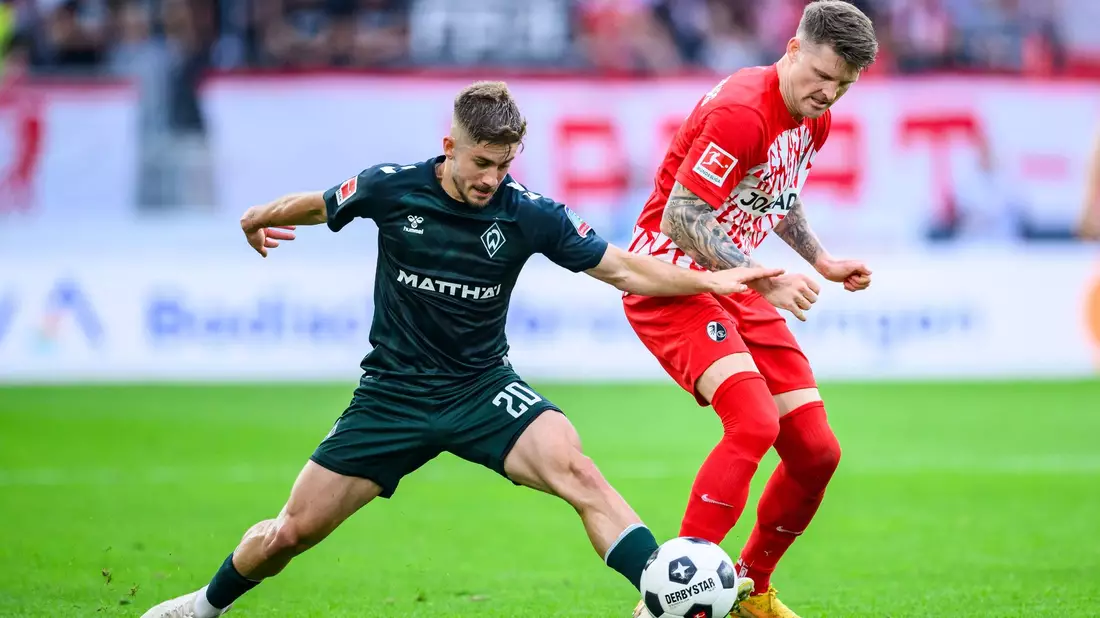 Der SC Freiburg durfte spät über den Siegtreffer gegen Bremen jubeln. - Bild: Tom Weller/dpa