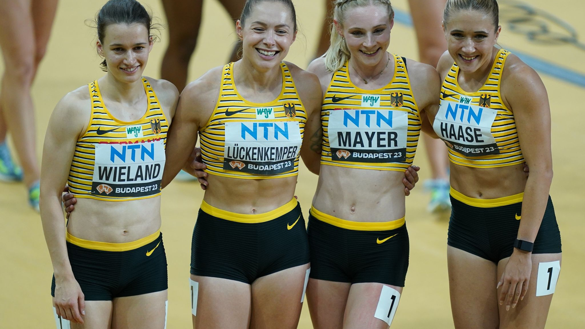 Die deutsche 4x100 m-Staffel der Frauen. - Foto: Marcus Brandt/dpa