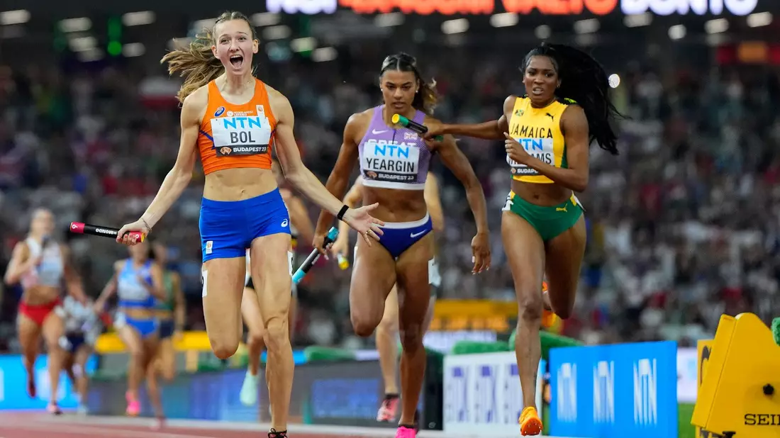 Die Niederlande um Femke Bol gewann das Finale der 4x400-Meter-Staffel der Frauen. - Bild: Petr David Josek/AP/dpa
