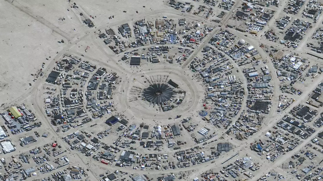 Satellitenfoto vom Burning Man Festival am 28. August. - Bild: Uncredited/©2023 Maxar Technologies/AP/dpa