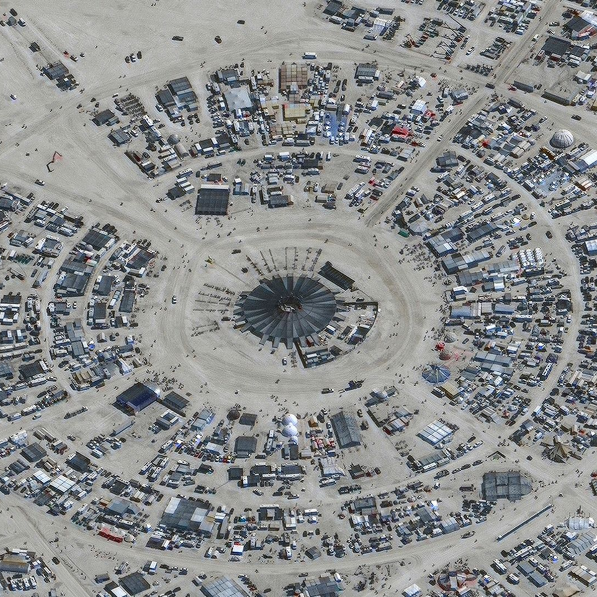 Satellitenfoto vom Burning Man Festival am 28. August. - Foto: Uncredited/©2023 Maxar Technologies/AP/dpa