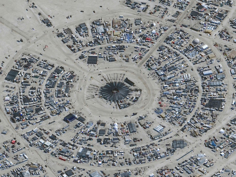 Satellitenfoto vom Burning Man Festival am 28. August. - Foto: Uncredited/©2023 Maxar Technologies/AP/dpa