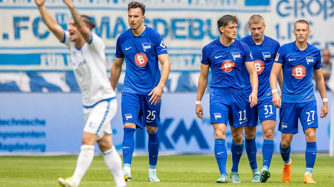 Sechs Gegentore kassierte Hertha BSC am Samstag in Magdeburg. - Bild: Andreas Gora/dpa