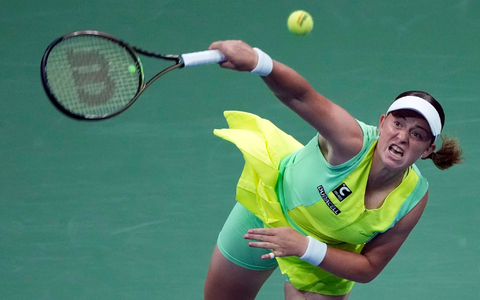 Steht in New York in der Runde der besten Acht: Jelena Ostapenko. - Foto: John Minchillo/AP