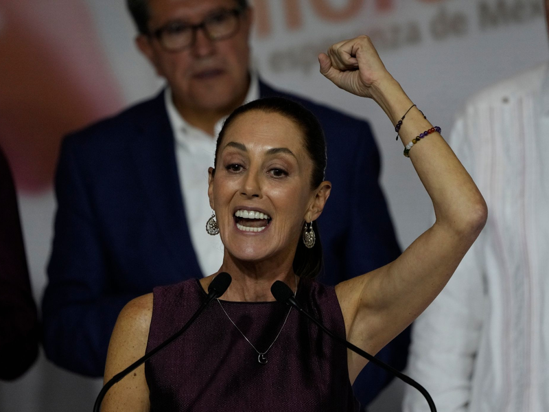 Claudia Sheinbaum, Ex-Regierungschefin der Hauptstadt Mexiko-Stadt, tritt bei der Präsidentschaftswahl 2024 in Mexiko für ein Drei-Parteien-Bündnis an. - Foto: Fernando Llano/AP