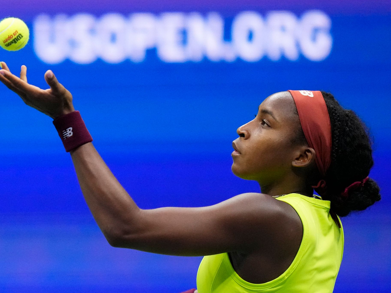 Coco Gauff reagiert nach ihrem Sieg. - Foto: Frank Franklin II/AP