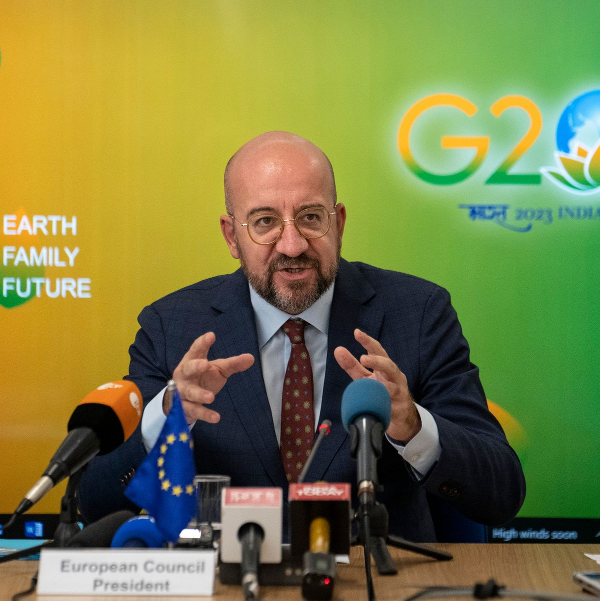 Charles Michel freut sich darauf, die AU als permanentes Mitglied der G20  willkommen zu heißen. - Foto: Altaf Qadri/AP/dpa