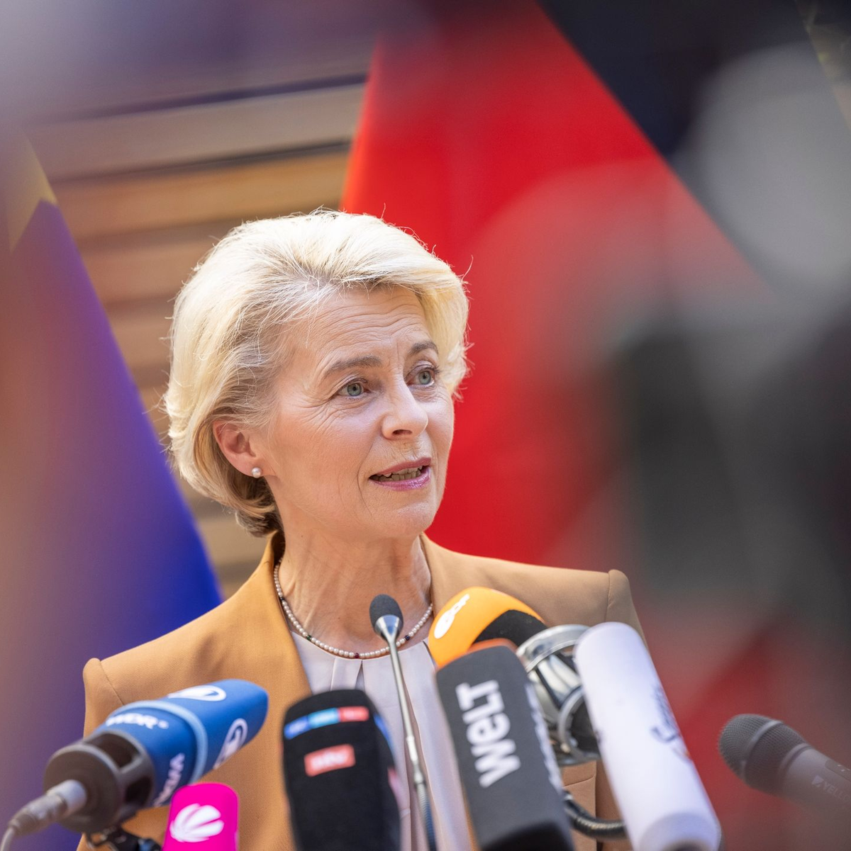 Heute hält EU-Kommissionspräsidentin Ursula von der Leyen ihre jährliche Rede zur Lage der Union. - Foto: Thomas Banneyer/dpa