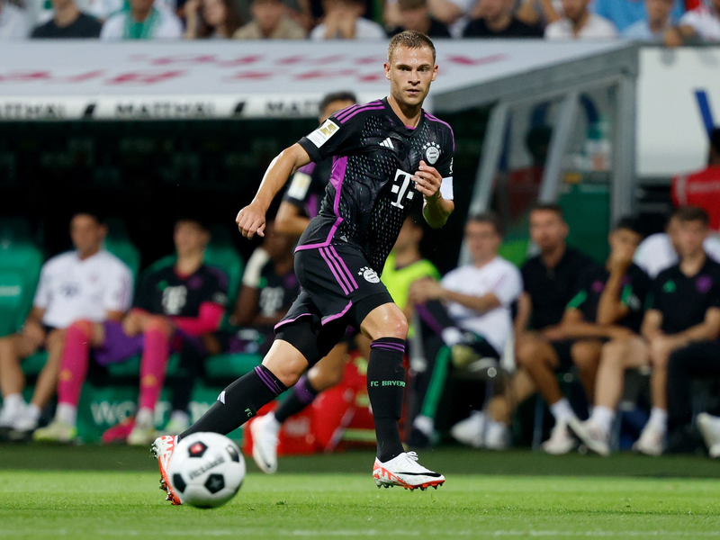 Ob Bayerns Joshua Kimmich im Topspiel gegen Leverkusen dabei sein kann, ist noch fraglich. - Foto: Axel Heimken/dpa