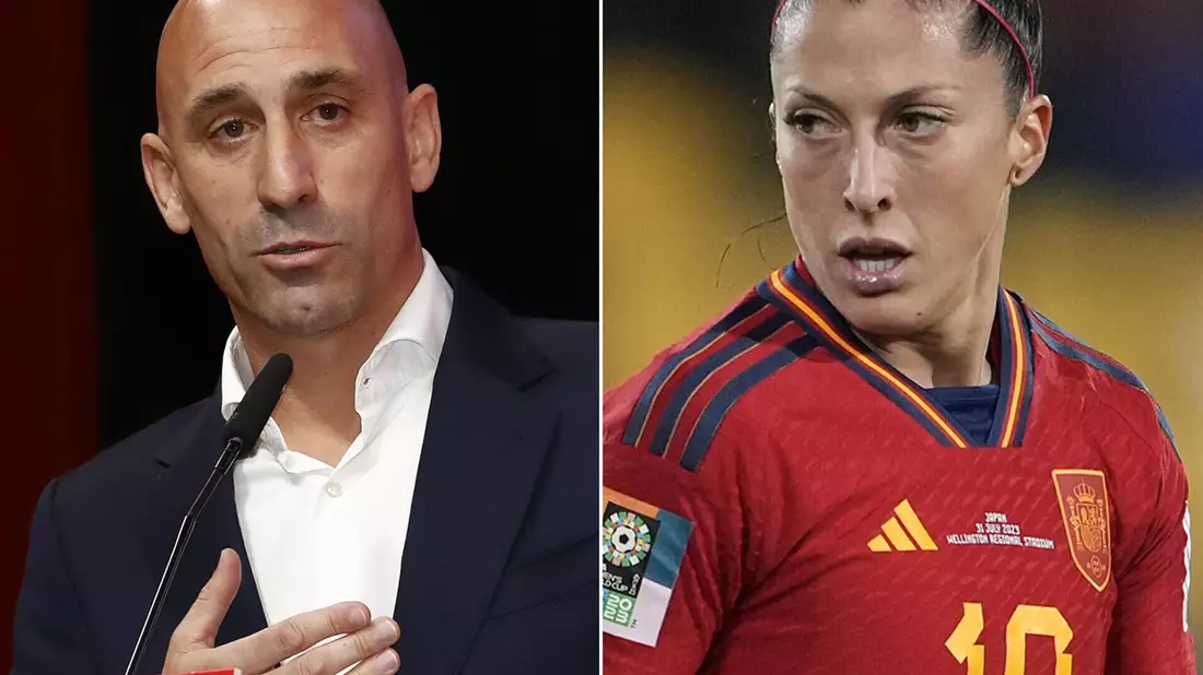 Luis Rubiales hatte Jennifer Hermoso nach dem WM-Sieg auf den Mund geküsst. - Bild: John Cowpland/Rfef/AP/EUROPA PRESS/dpa