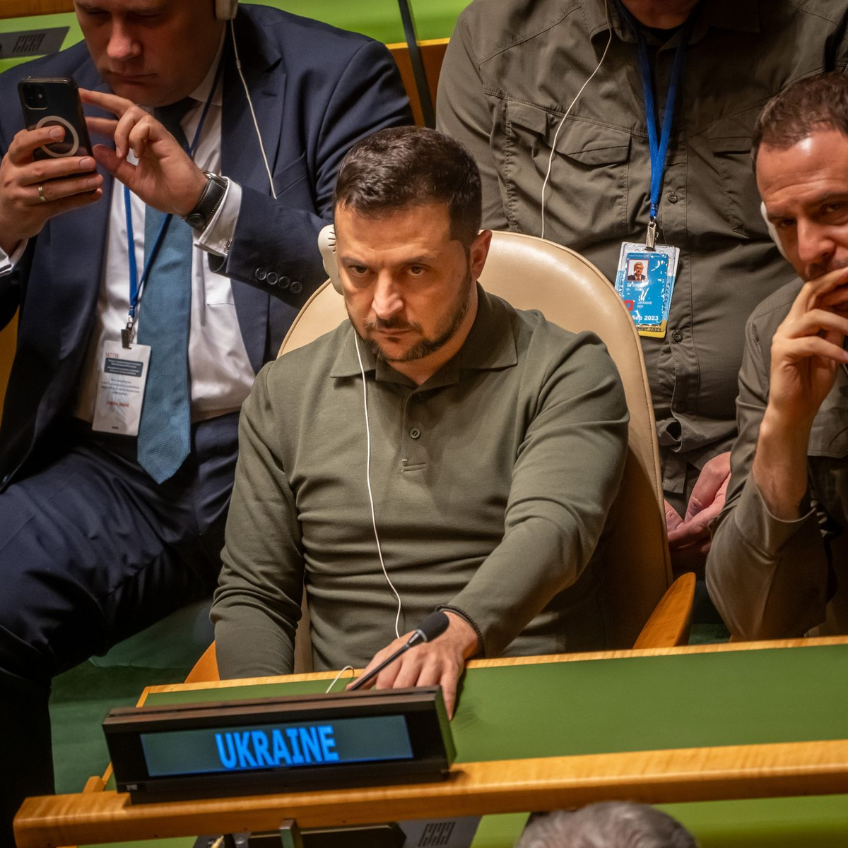 Annalena Baerbock, Olaf Scholz, und Steffi Lemke verfolgen die Rede von US-Präsident Biden bei der Generaldebatte der UN-Vollversammlung. - Foto: Michael Kappeler/dpa