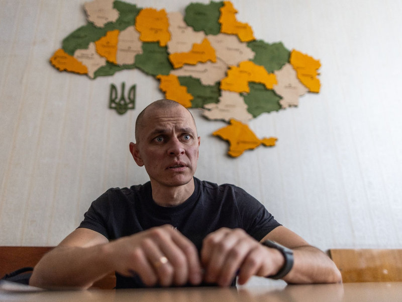 Dmytro Orlow, der Bürgermeister der von russischen Soldaten besetzten ukrainischen Kraftwerksstadt Enerhodar sieht eine große Unfall-Gefahr im Atomkraftwerk Saporischschja. - Foto: Oliver Weiken/dpa