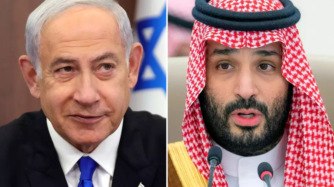 Der israelische Ministerpräsident Benjamin Netanjahu (l) und der saudische Kronprinz Mohammed bin Salman. Saudi-Arabien und Israel nähern sich offenbar an. - Bild: Abir Sultan/-/EPA POOL via AP/Saudi Press Agency/dpa