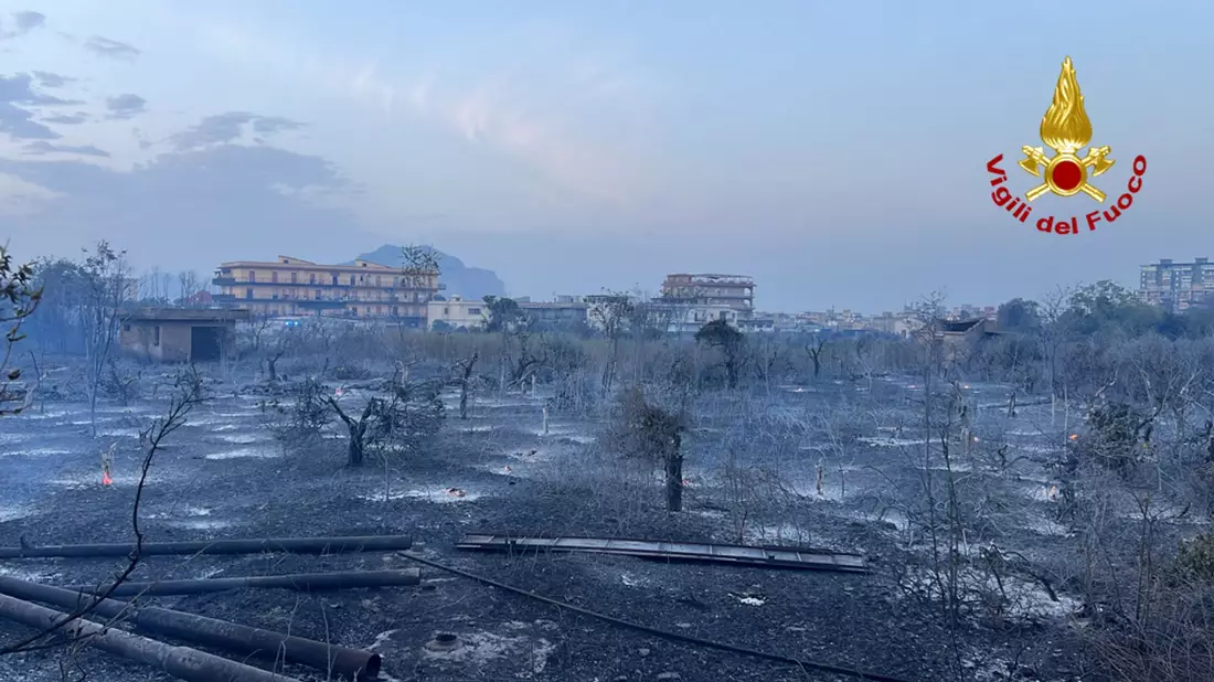 Brände auf Sizilien: Der nördliche Teil der Mittelmeerinsel ist besonders betroffen. - Bild: Vigili del Fuoco/dpa
