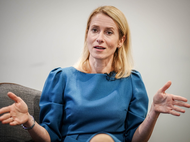Estlands Regierungschefin Kaja Kallas spricht sich für höhere Verteidigungsausgaben in der Nato aus. - Foto: Kay Nietfeld/dpa