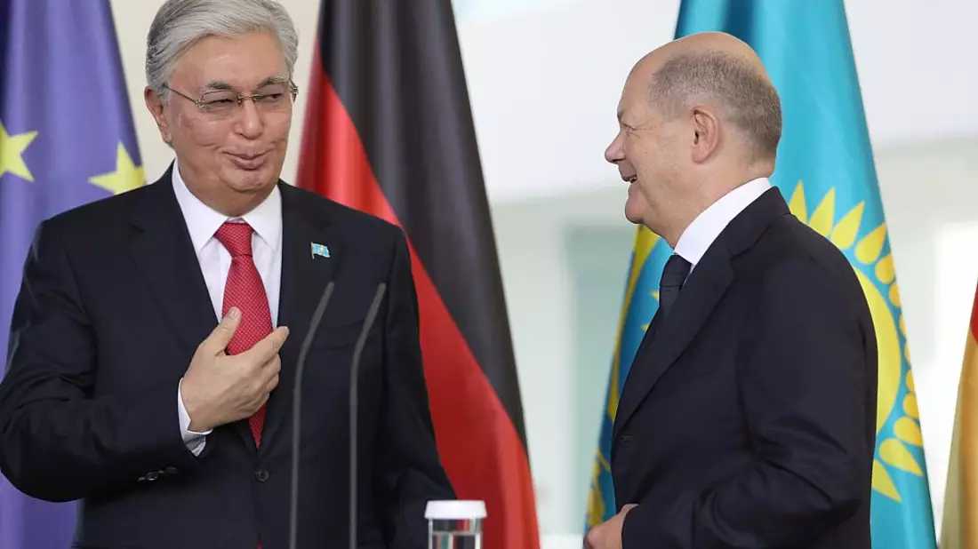 Kassym-Schomart Tokajew und Olaf Scholz am 28.09.2023 - Bild: ?ber dts Nachrichtenagentur