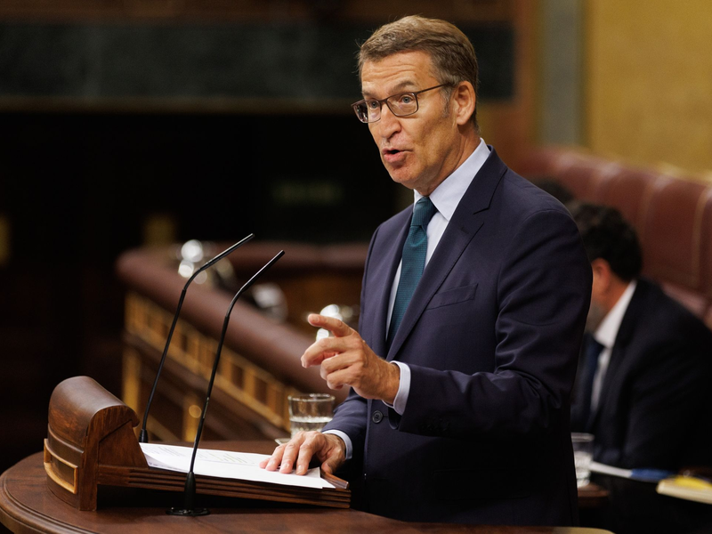 Das Unterhaus des spanischen Parlaments stimmt erneut über die Kandidatur des bisherigen konservativen Oppositionsführers Alberto Nunez Feijoo für das Amt des Ministerpräsidenten ab. - Foto: Eduardo Parra/EUROPA PRESS/dpa