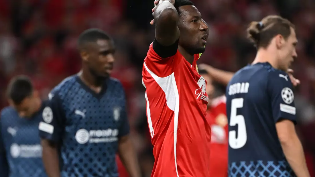 Union Berlin verlor das zweite Champions-League-Spiel gegen SC Braga kurz vor Schluss. - Bild: Sebastian Christoph Gollnow/dpa