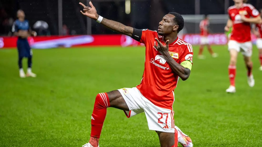 Kapitän Sheraldo Becker erzielte beide Treffer für Union Berlin. - Bild: Andreas Gora/dpa