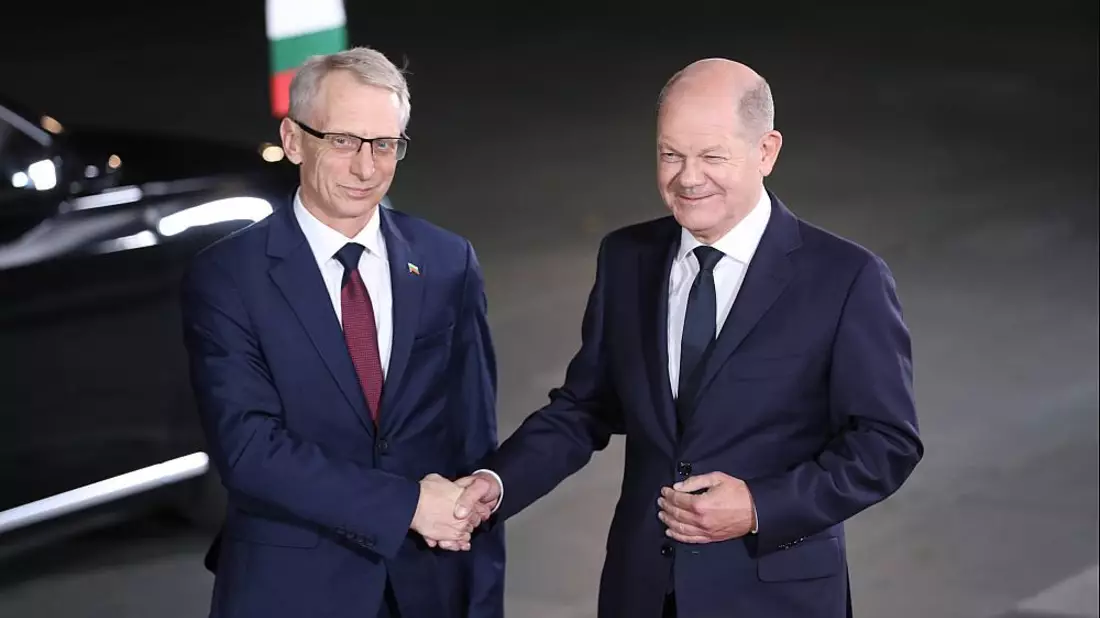 Nikolaj Denkow und Olaf Scholz am 04.10.2023 - Bild: ?ber dts Nachrichtenagentur