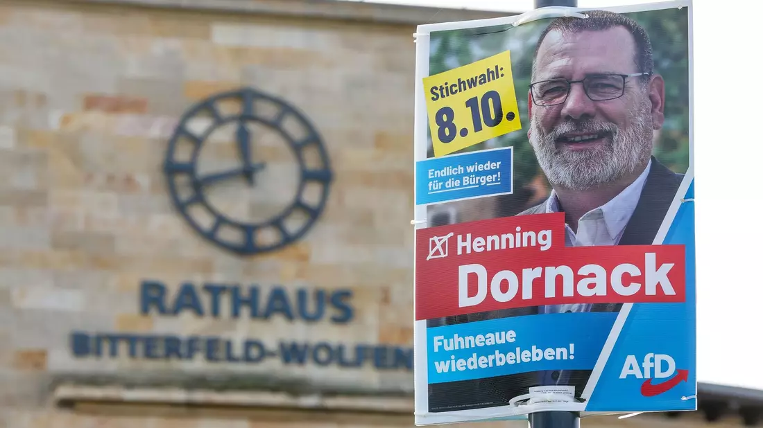Dornack (AfD) wollte neuer Oberbürgermeister von Bitterfeld-Wolfen werden. - Bild: Jan Woitas/dpa