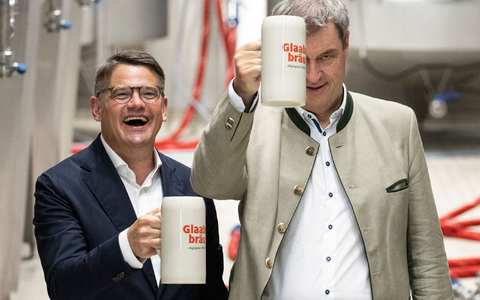 Ministerpräsidenten von Hessen und Bayern: Boris Rhein und Markus Söder. - Foto: Boris Roessler/dpa