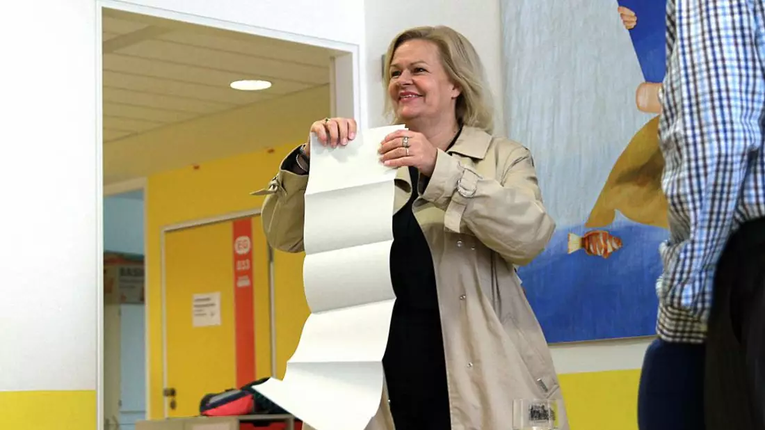 Nancy Faeser bei der Stimmenabgabe zur Landtagswahl in Hessen am 08.10.2023 - Bild: ?ber dts Nachrichtenagentur