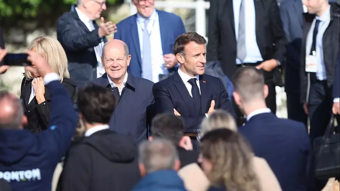 Emmanuel Macron und Olaf Scholz am 10.10.2023 - Bild: ?ber dts Nachrichtenagentur