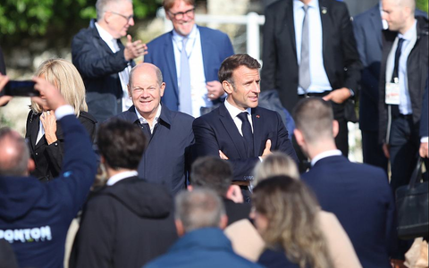 Emmanuel Macron und Olaf Scholz am 10.10.2023 - Foto: ?ber dts Nachrichtenagentur