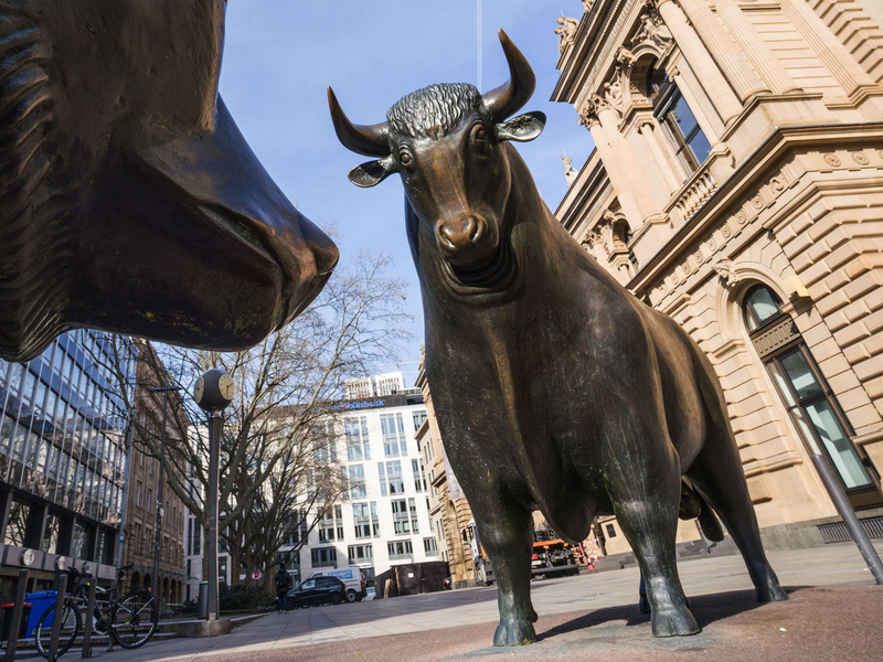 Der deutsche Bulle wird in den vergangenen Jahren öfter gemieden. Auch der Schuhhersteller Birkenstock entschied sich für einen Börsengang in New York. - Foto: Frank Rumpenhorst/dpa