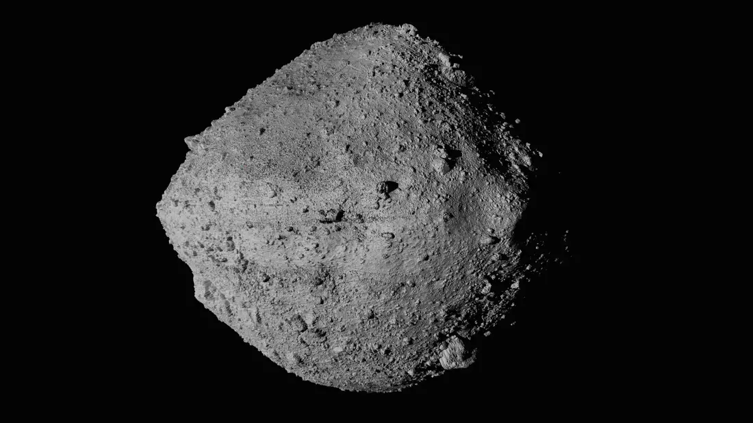 Dieses undatierte Bild der Nasa zeigt den Asteroiden Bennu aus der Perspektive der Raumsonde Osiris-Rex. - Bild: -/NASA/Goddard/University of Arizona/CSA/York/MDA/dpa