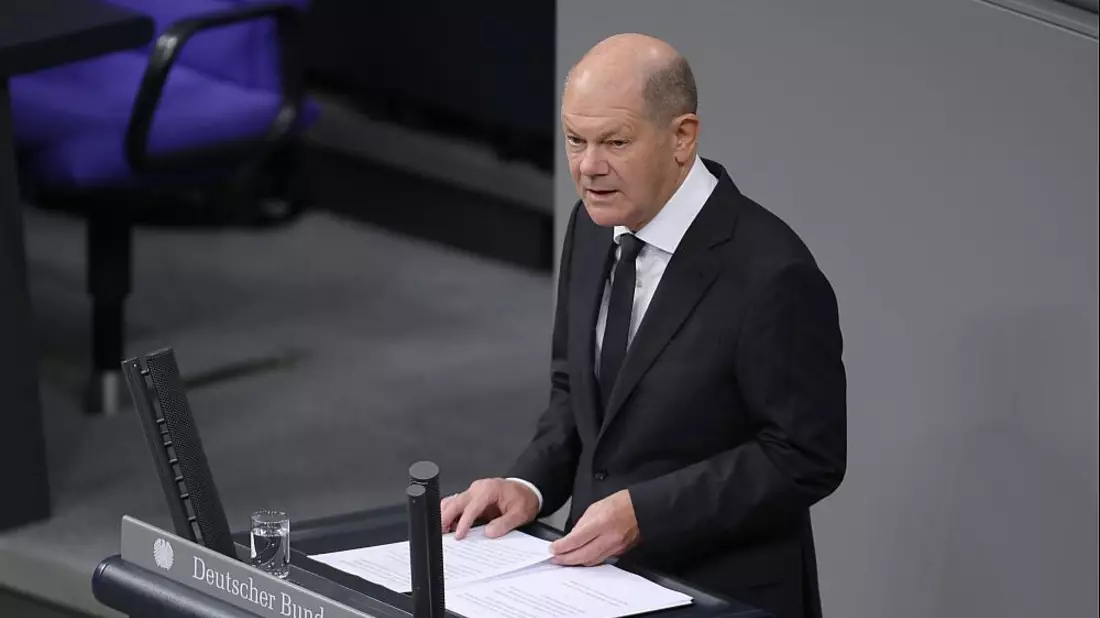 Olaf Scholz bei einer Regierungserklärung im Bundestag am 12.10.2023 - Bild: ?ber dts Nachrichtenagentur