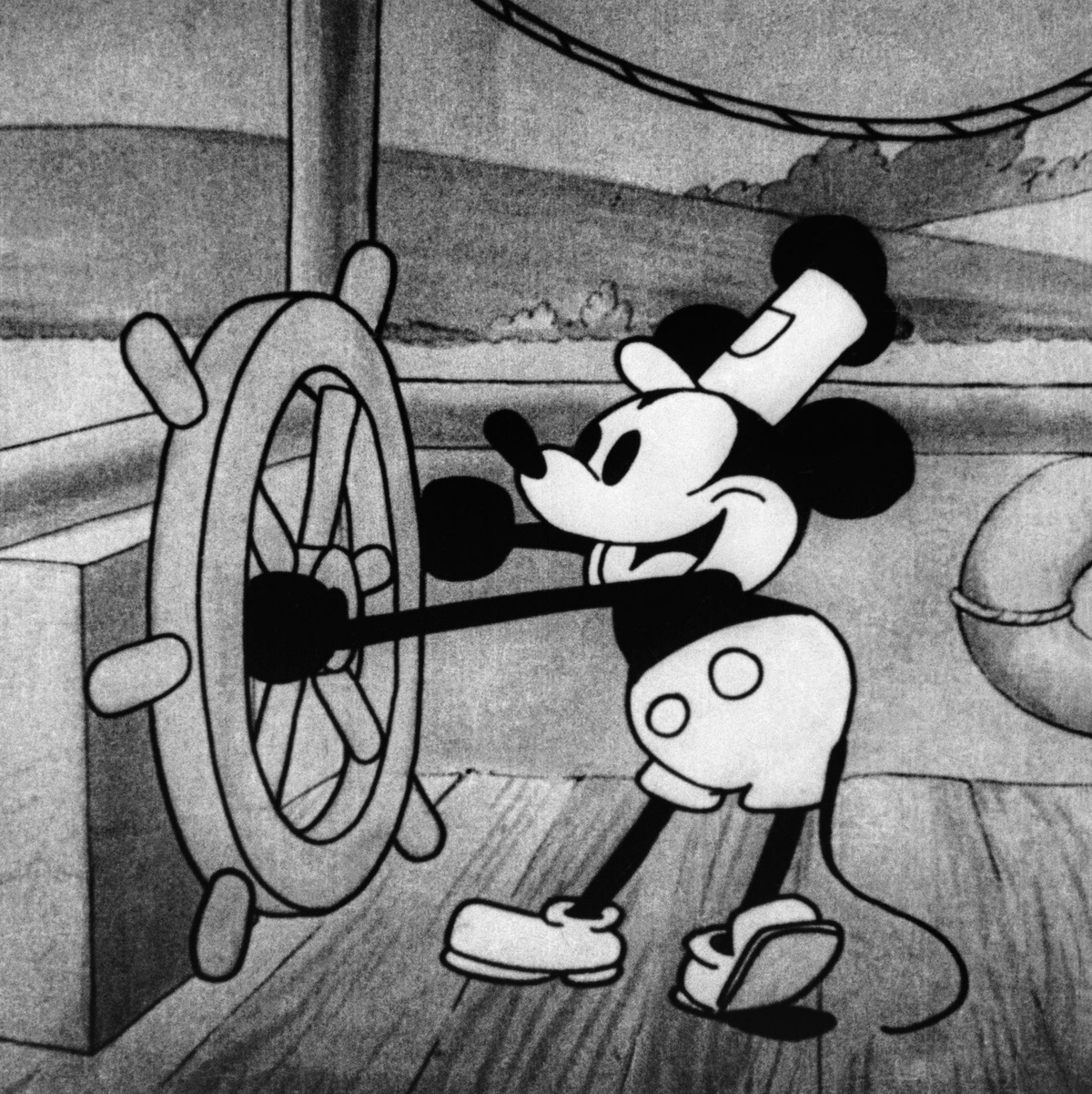 Standbild aus dem Animationsfilm «Steamboat Willie» von Disney. - Foto: Disney/dpa