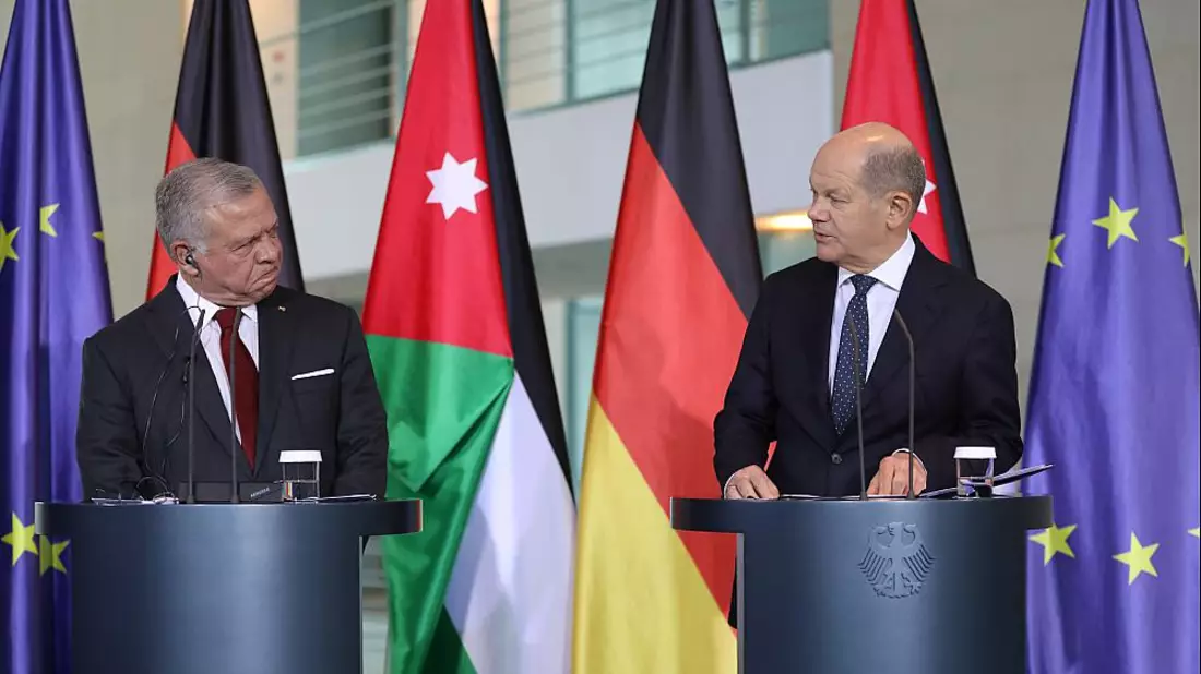 Abdullah II. bin al-Hussein und Olaf Scholz am 17.10.2023 - Bild: über dts Nachrichtenagentur