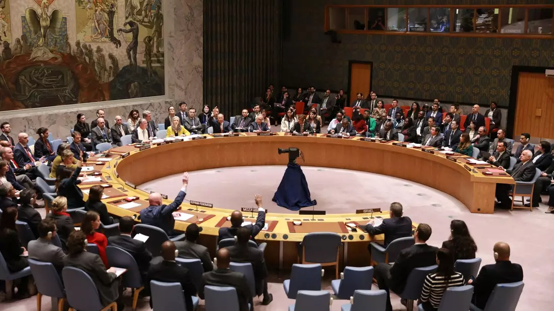 Auf dem Weltsicherheitsrat lag immenser Druck, nach Wochen der Verhandlungen um eine gemeinsame Position zu handeln. - Bild: Xie E/XinHua/dpa